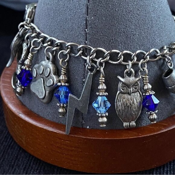 Harry Potter Wizard Witch Inspired Blue & Silver Charm Bracelet - Picture 4 of 8